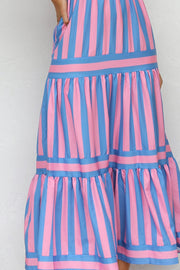 Milly - Vestido Longo Elegante Listrado