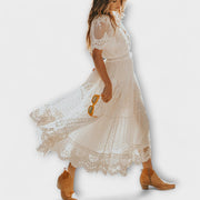 Helena - Vestido midi Lacey com decote em V