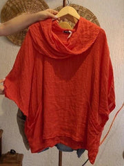 Blusa Tanith — Modelo Relaxado com Manga 3/4 e Gola Drapeada