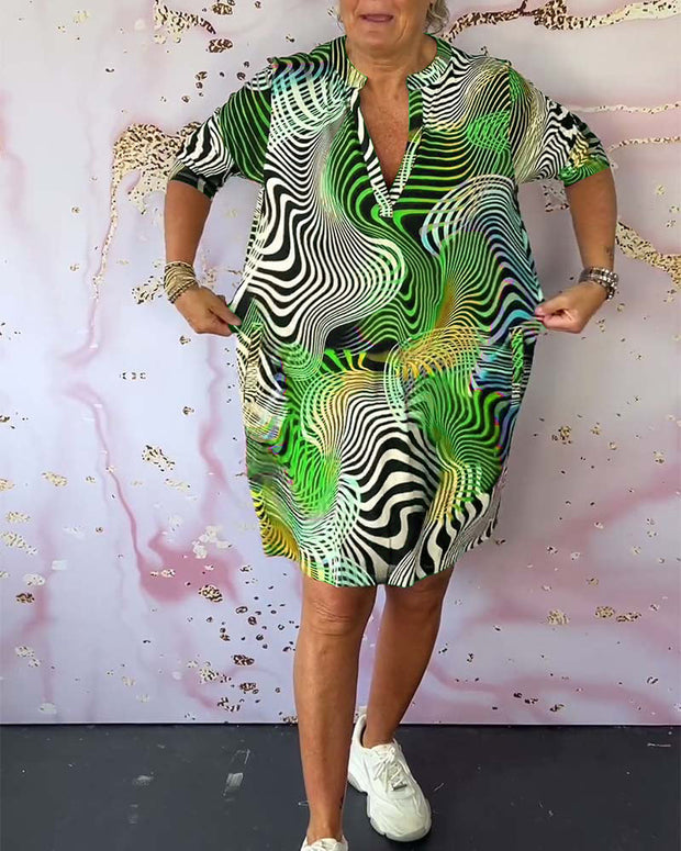 Farah - Vestido colorido com decote em V