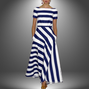 Natalia | Robe longa risca artesanal
