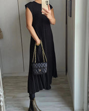Amelia - Sem mangas com pregas Vestido