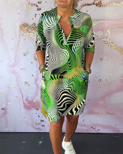 Farah - Vestido colorido com decote em V