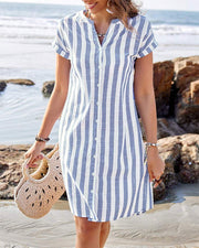 Fernanda – Camisa Vestido Listrada Elegante