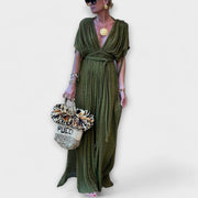 Bruna - Vestido maxi kimono em estilo grego