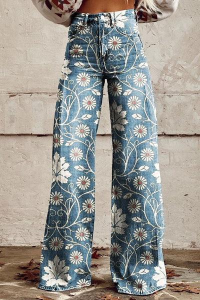 Margherita | Calças Boho Elegantes com Estampa Floral