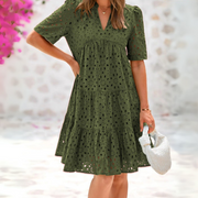Mia - Vestido Elegante com Babados de Renda