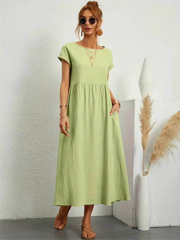 Jenna – Vestido Elegante com Decote Redondo