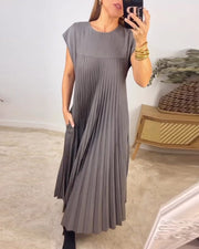Amelia - Sem mangas com pregas Vestido
