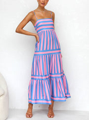 Milly - Vestido Longo Elegante Listrado