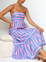 Milly - Vestido Longo Elegante Listrado