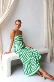 Milly - Vestido Longo Elegante Listrado