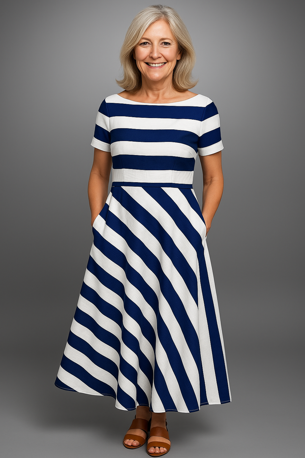 Natalia | Robe longa risca artesanal