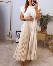 Amelia - Sem mangas com pregas Vestido