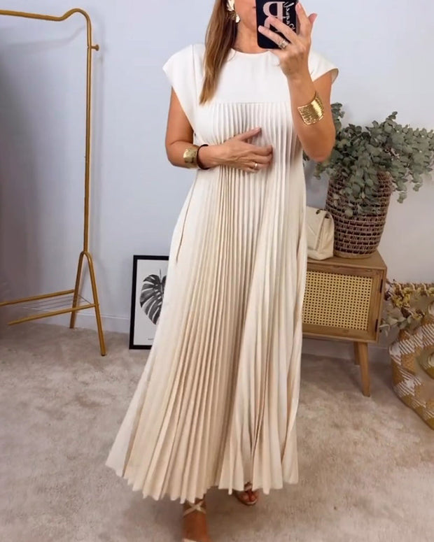 Amelia - Sem mangas com pregas Vestido