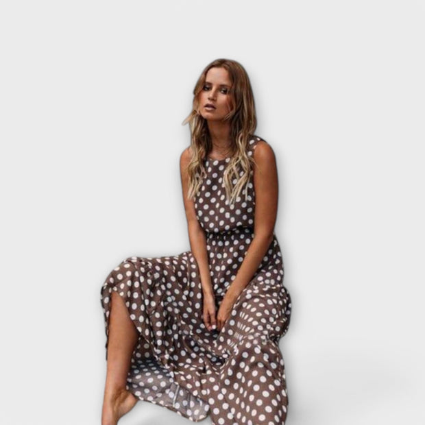 Dona - Vestido midi Boho com bolinhas