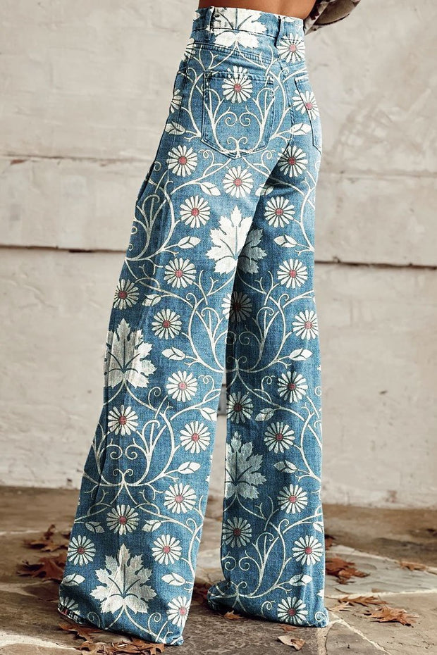 Margherita | Calças Boho Elegantes com Estampa Floral