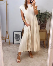 Amelia - Sem mangas com pregas Vestido