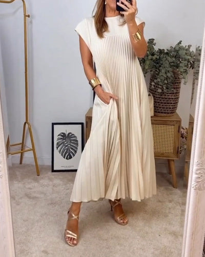 Amelia - Sem mangas com pregas Vestido