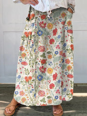 Uvella - Camisa Pastoral Floral de Algodão e Linho