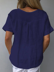 Illyria - Blusa Confortável de Algodão e Linho para Uso Diário