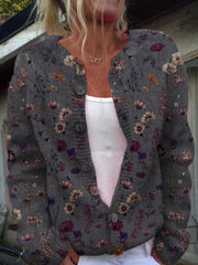 Nerys - Saia de Linho com Bolso e Estampa de Flores Elegante