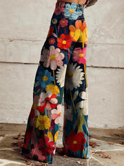LÉNA | Calças largas florais elegantes e modernas