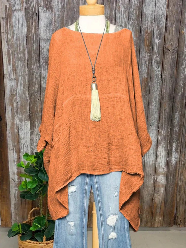 Aleria - Blusa feminina confortável de corte folgado com bolsos