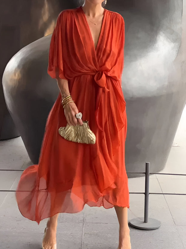 Aimee – Vestido Elegante com Decote em V
